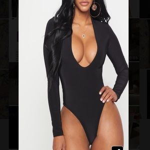 PrettyLittleThing Shape Black Plunge Bodysuit | 4